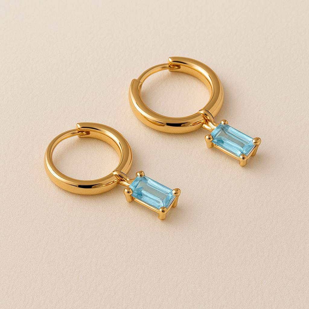 BELLA Gold Birthstone Hoops