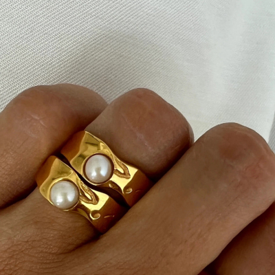 SISTA Goldener Perlenring