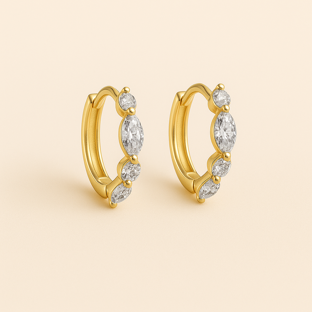 AILA Gold Diamond Earrings