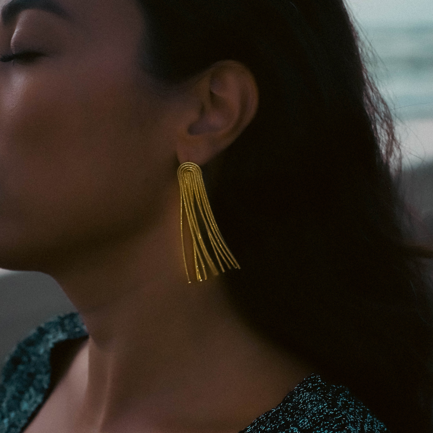 LYRA Gold Fringe Earrings