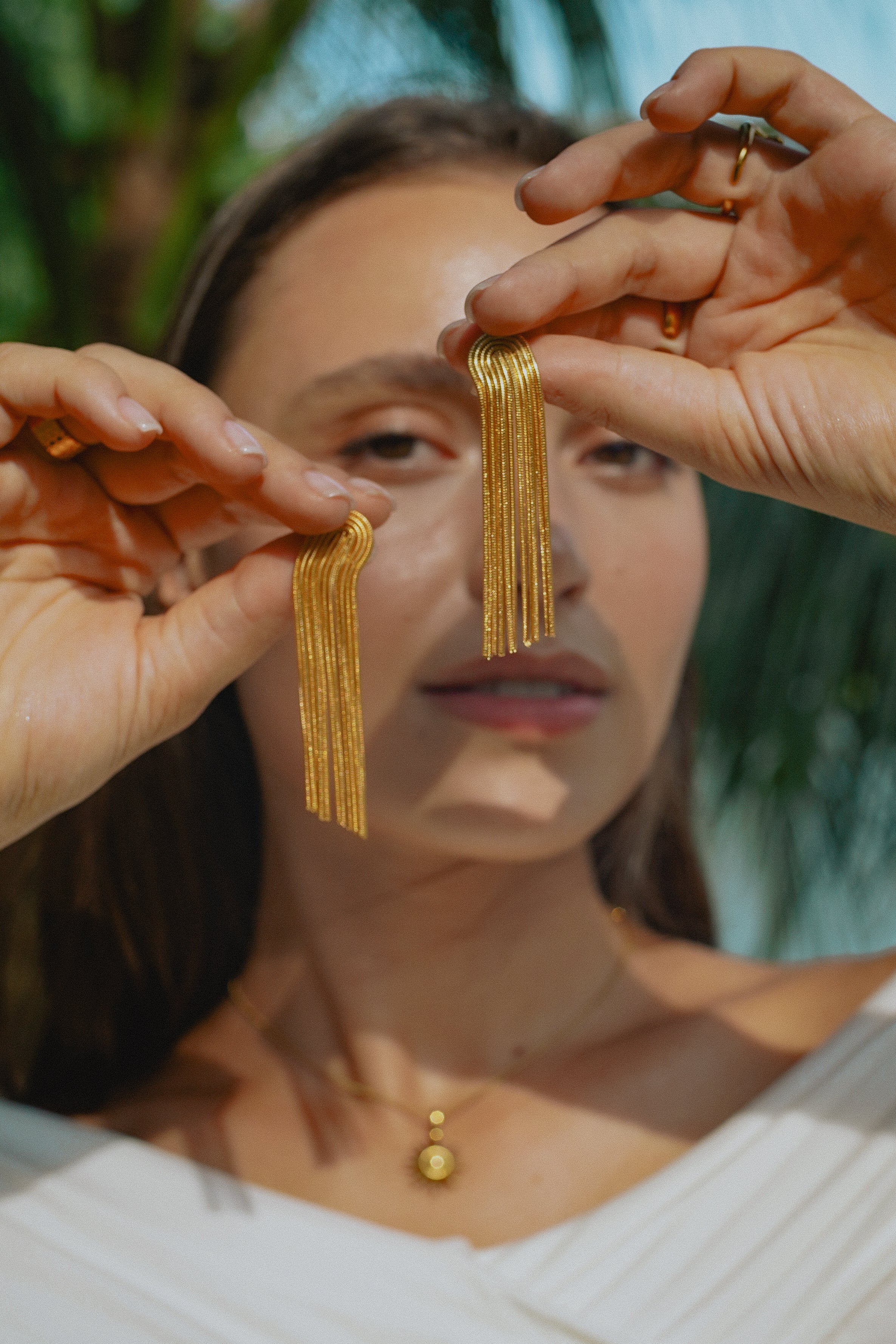 LYRA Gold Fringe Earrings