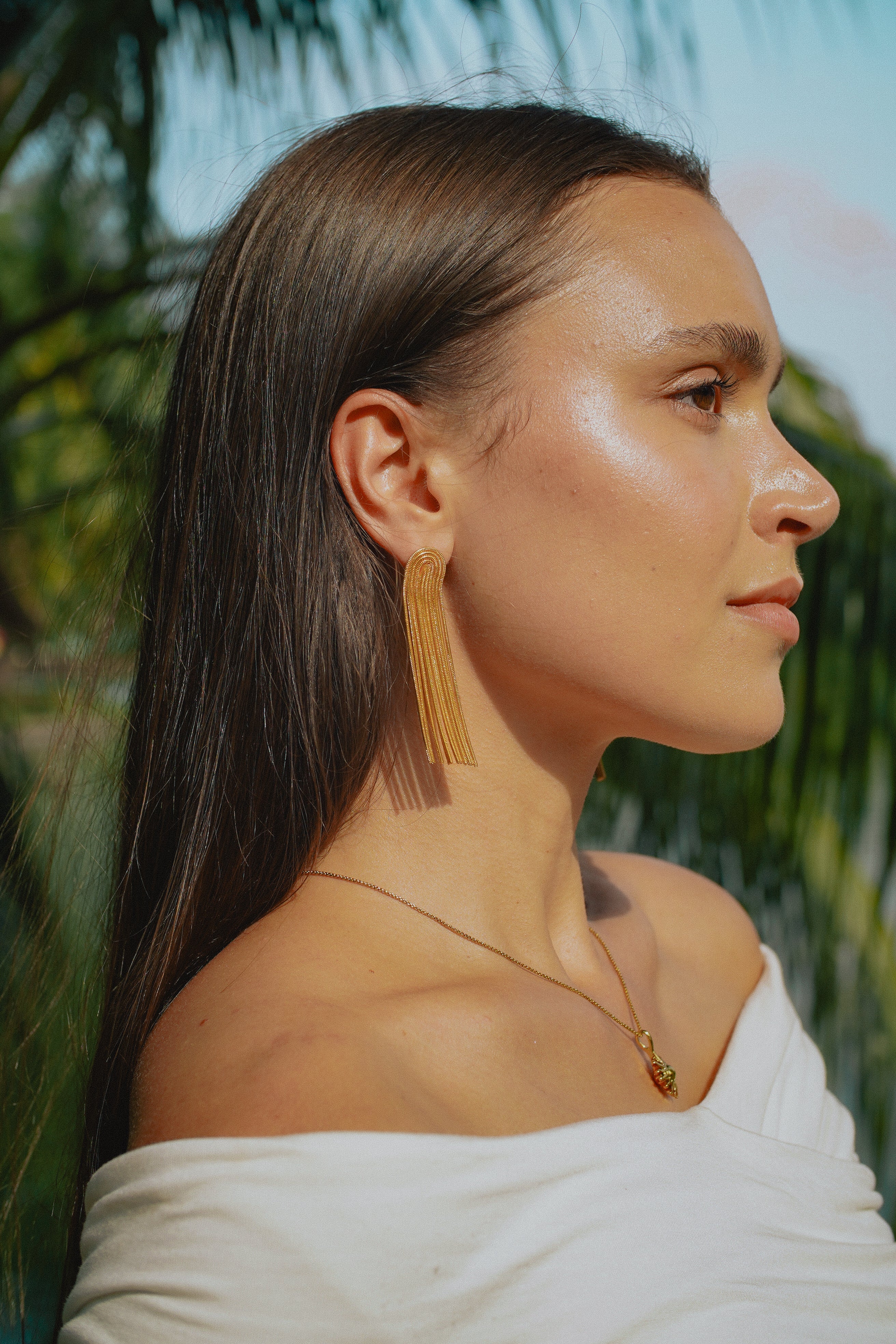 LYRA Gold Fringe Earrings
