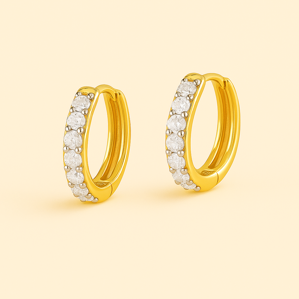 ISA Gold Earrings with Zircon