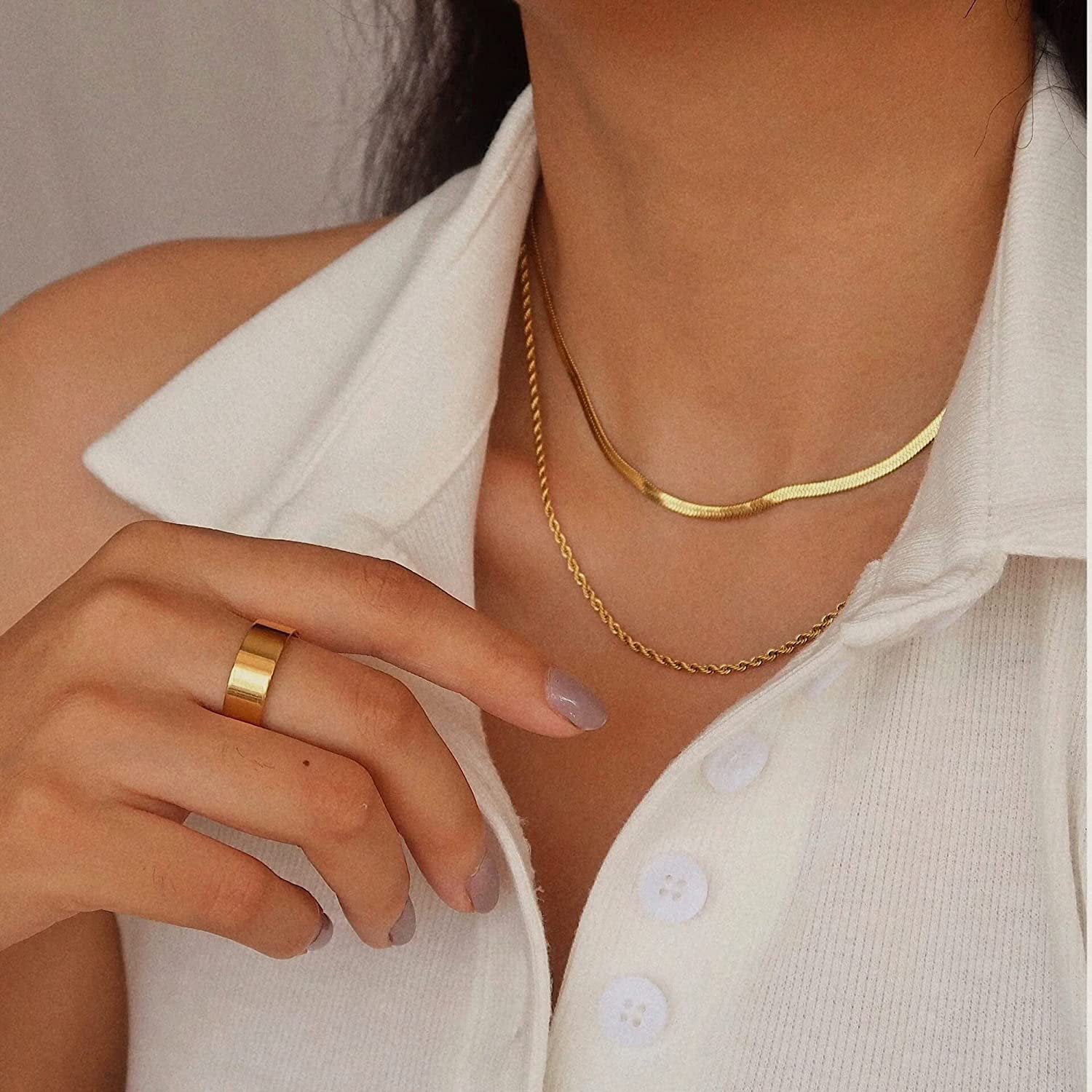 HAILEY mehrreihige Goldkette